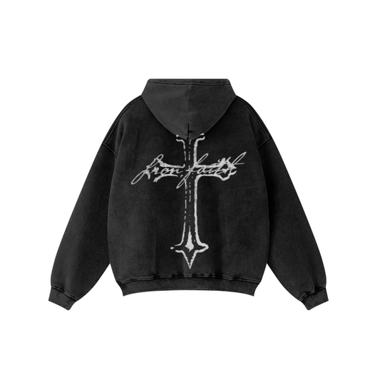 360GSM Unisex Fried-Color Snow-Washed Hoodie Snow Wash